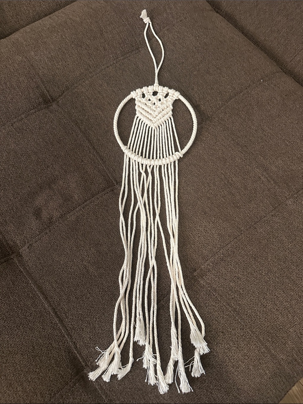 Handmade Macramé Wall Hanging in Cream - Home Accents
